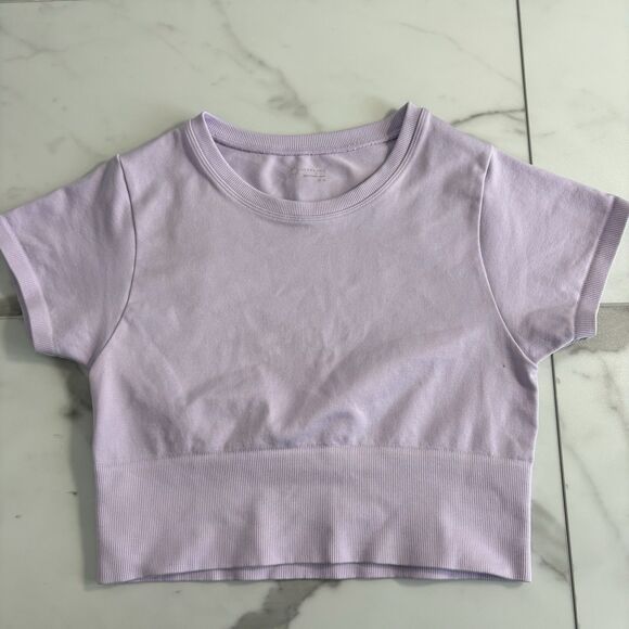 Tops - OFFLINE by Aerie Seamless Cropped T-Shirt Lilac Women Size Medium